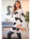 Dámsky kardigán so srdiečkami