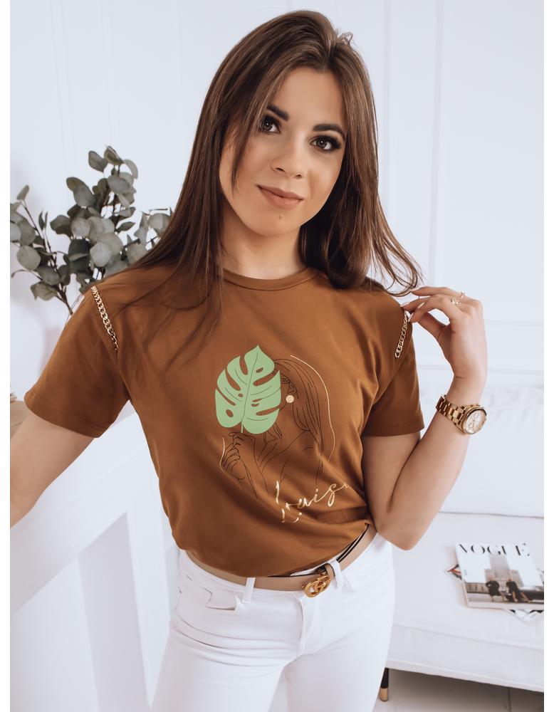 Dámske tričko MONSTERA mokka