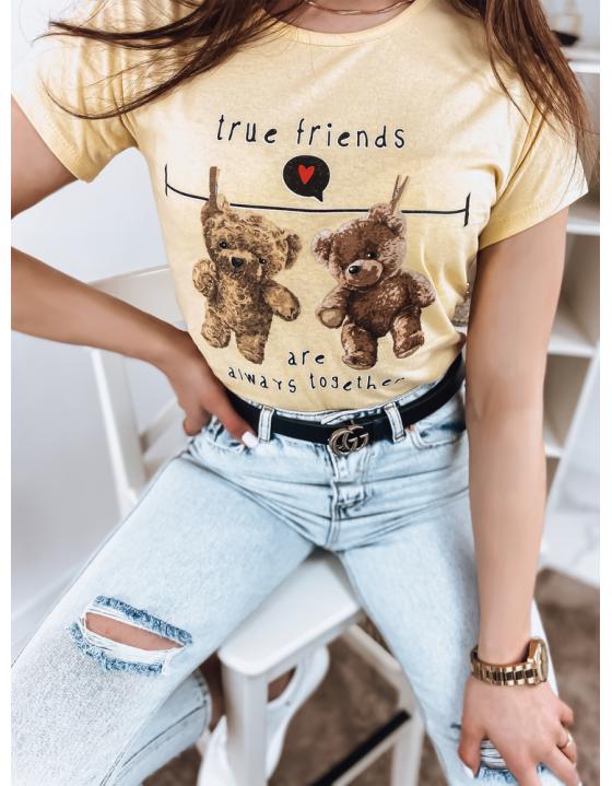 Dámske tričko TRUE FRIENDS žlté