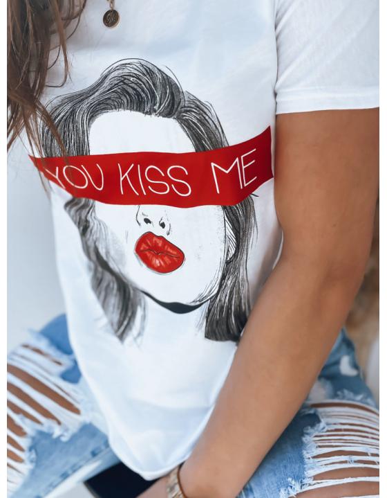 Dámske tričko YOU KISS ME biele