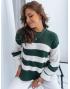 Dámsky sveter AMELIA zeleno - biely MY1859z