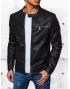 Pánska kožená bunda čierna TX4383
