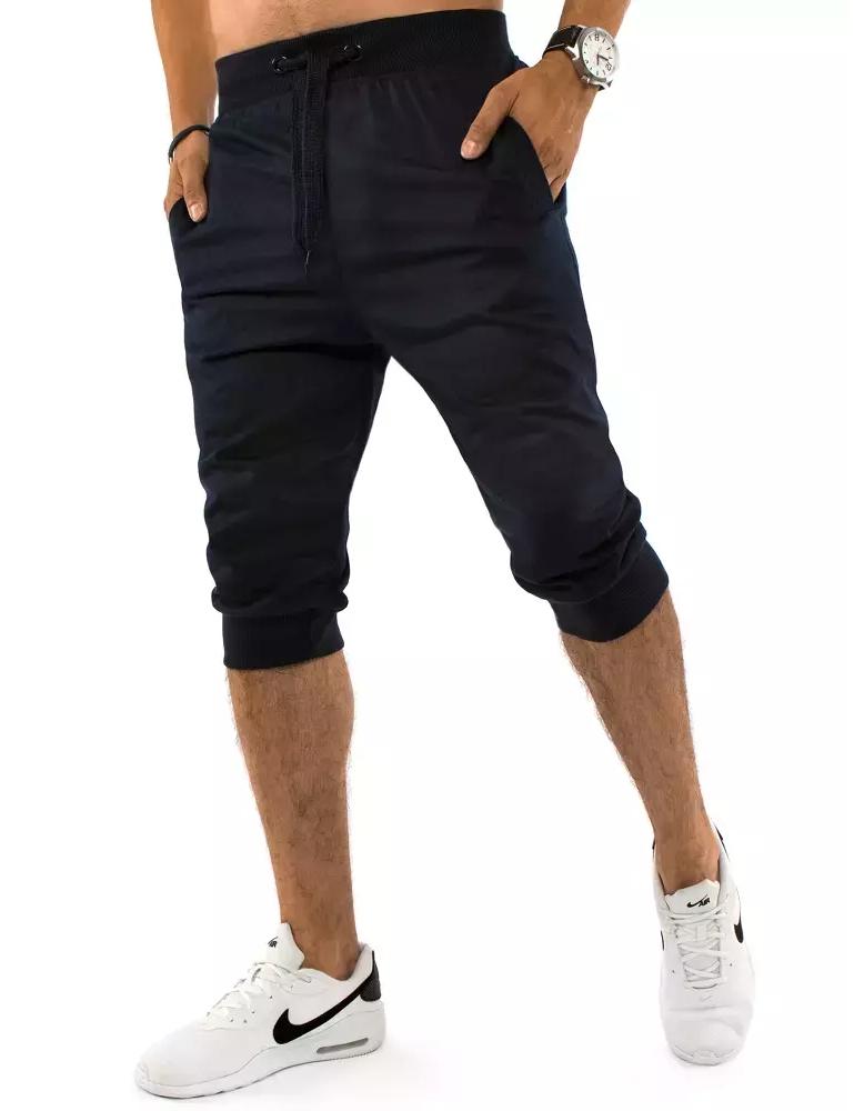 Tmavomodrá pánske teplákové kraťasy