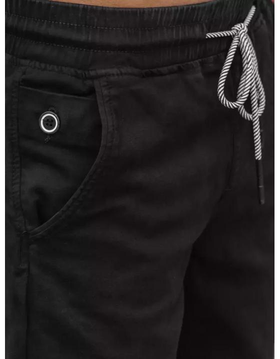 Čierne pánske džínsové kraťasy