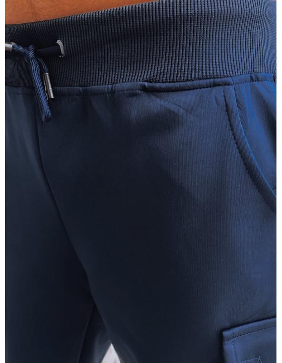 Tmavo-modré šortky s bočnými vreckami pre mužov