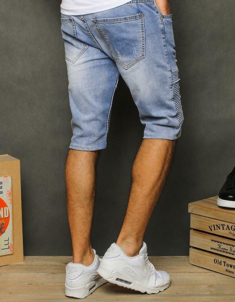 Modré pánske džínsové kraťasy